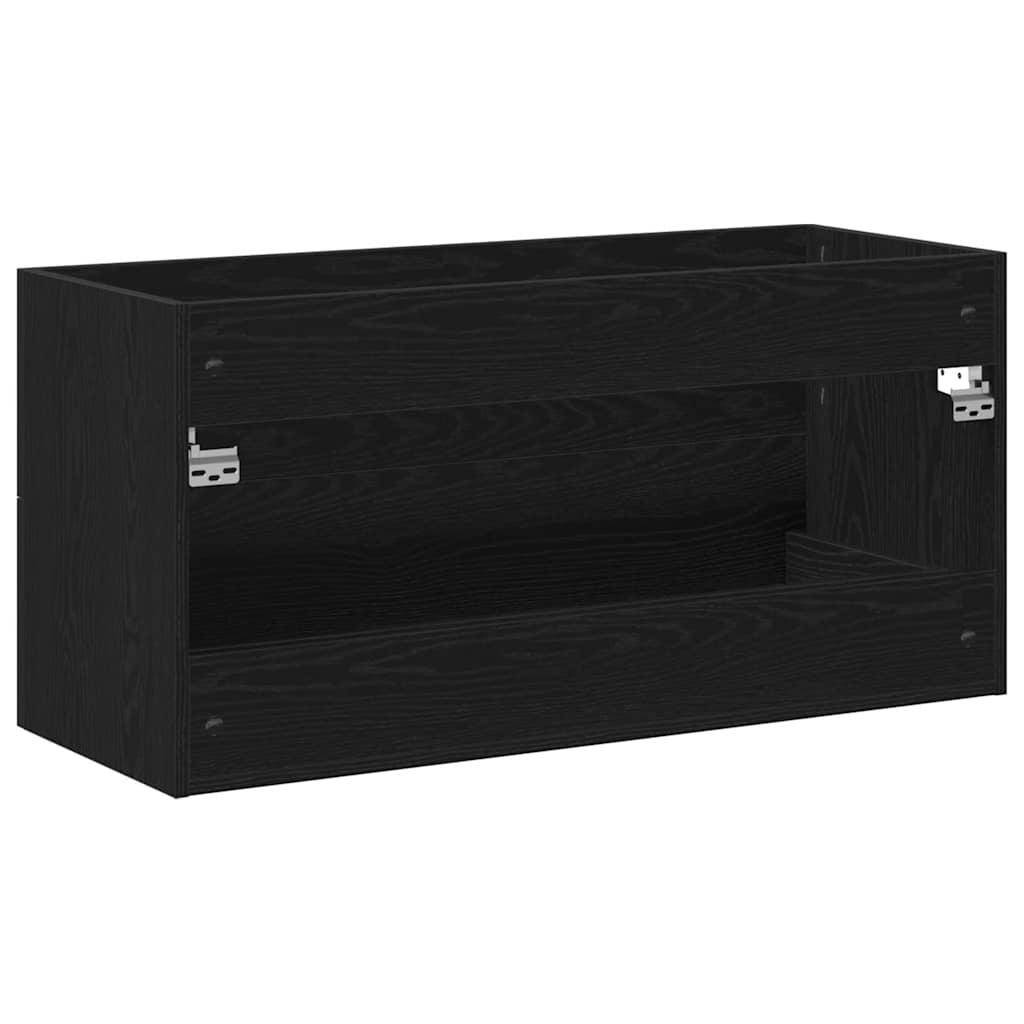 Ormarić za umivaonik u kupaonici crni hrast 100x38,5x48 cm inženjerski drvo