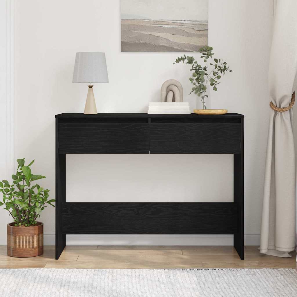 Konzolna stolica s ladicama Crni hrast 100 x 35 x 76,5 cm
