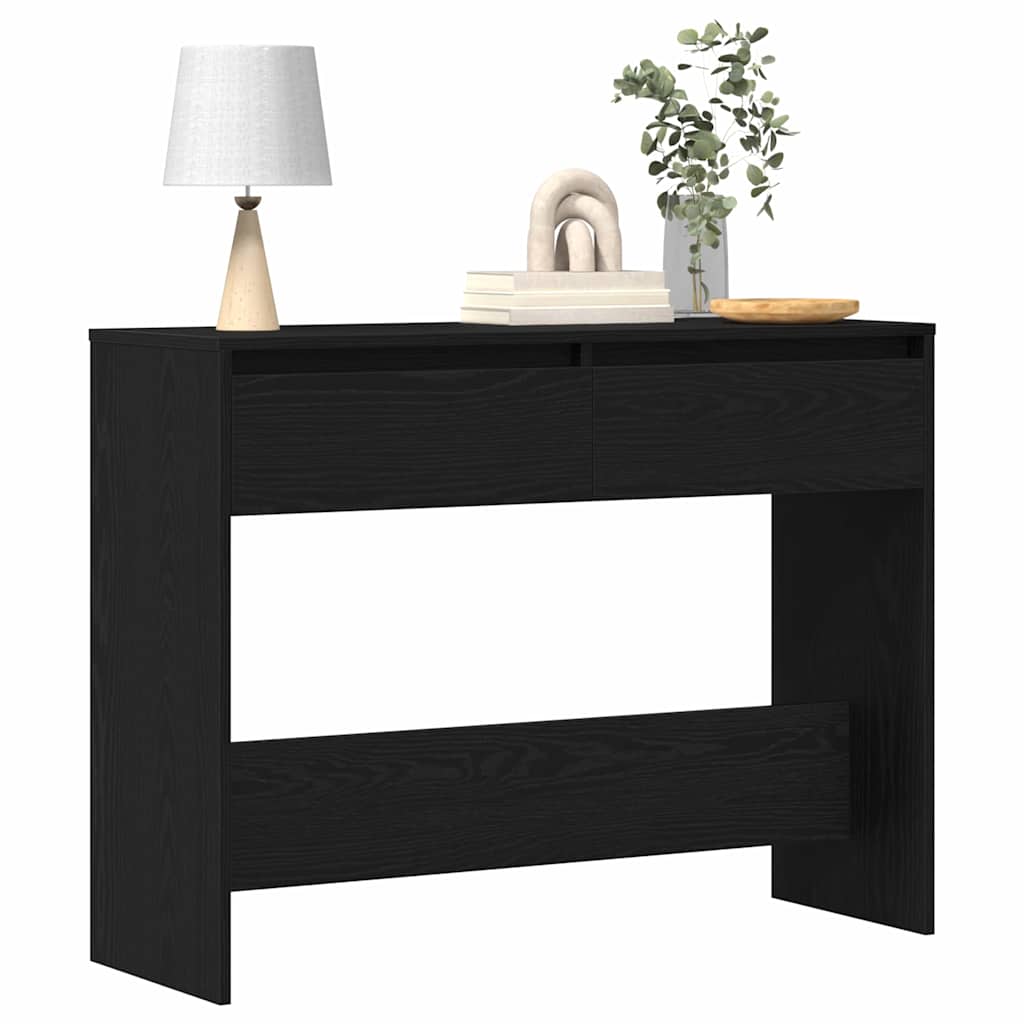 Konzolna stolica s ladicama Crni hrast 100 x 35 x 76,5 cm