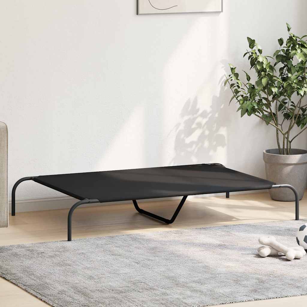 Povišeni krevet za pse crni 130x80x20 cm Oxford tkanina i čelik