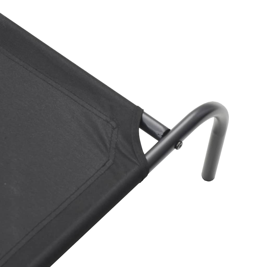 Povišeni krevet za pse crni 150x90x20 cm Oxford tkanina i čelik