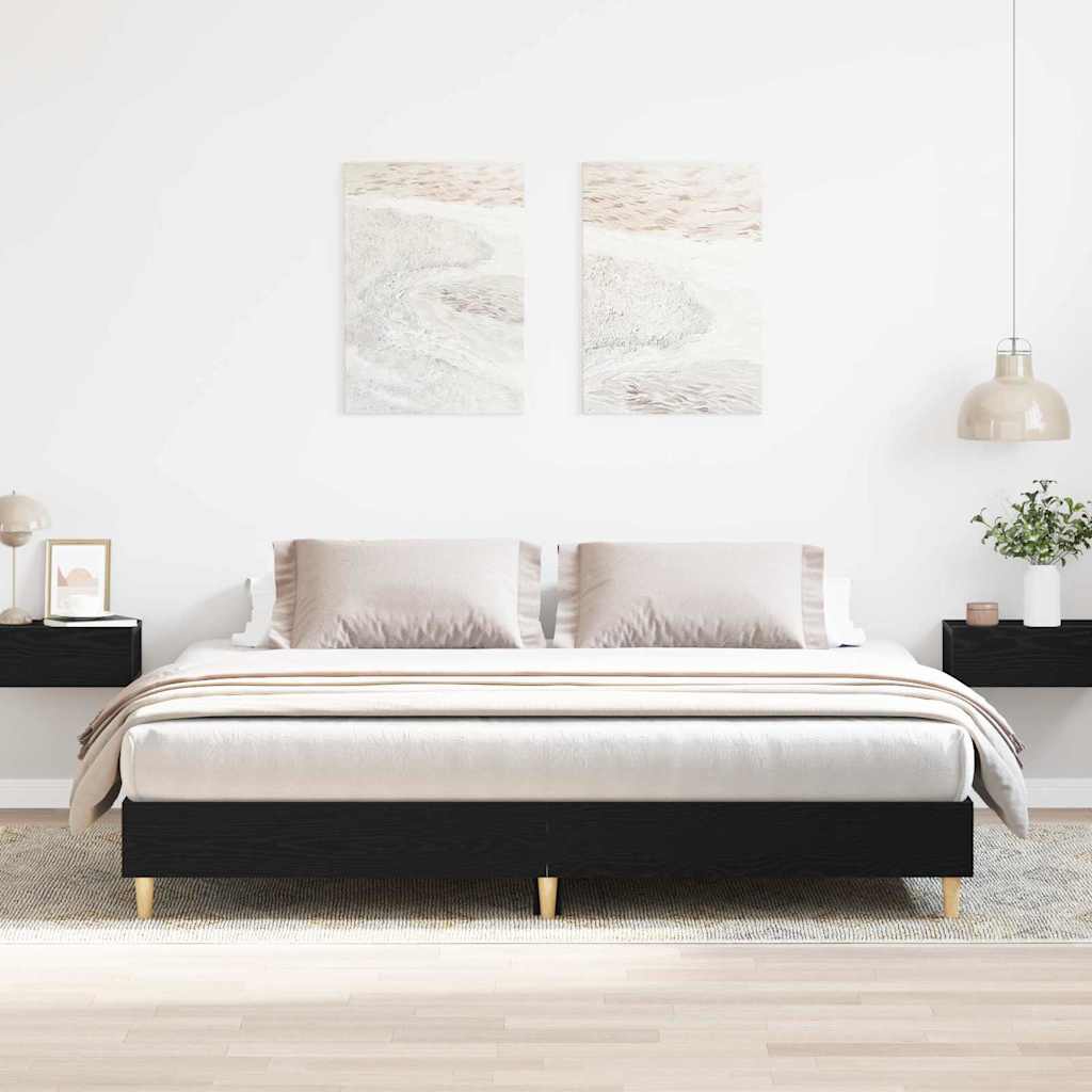 Krevetna konstrukcija Crni hrast 203 x 183 x 25 cm