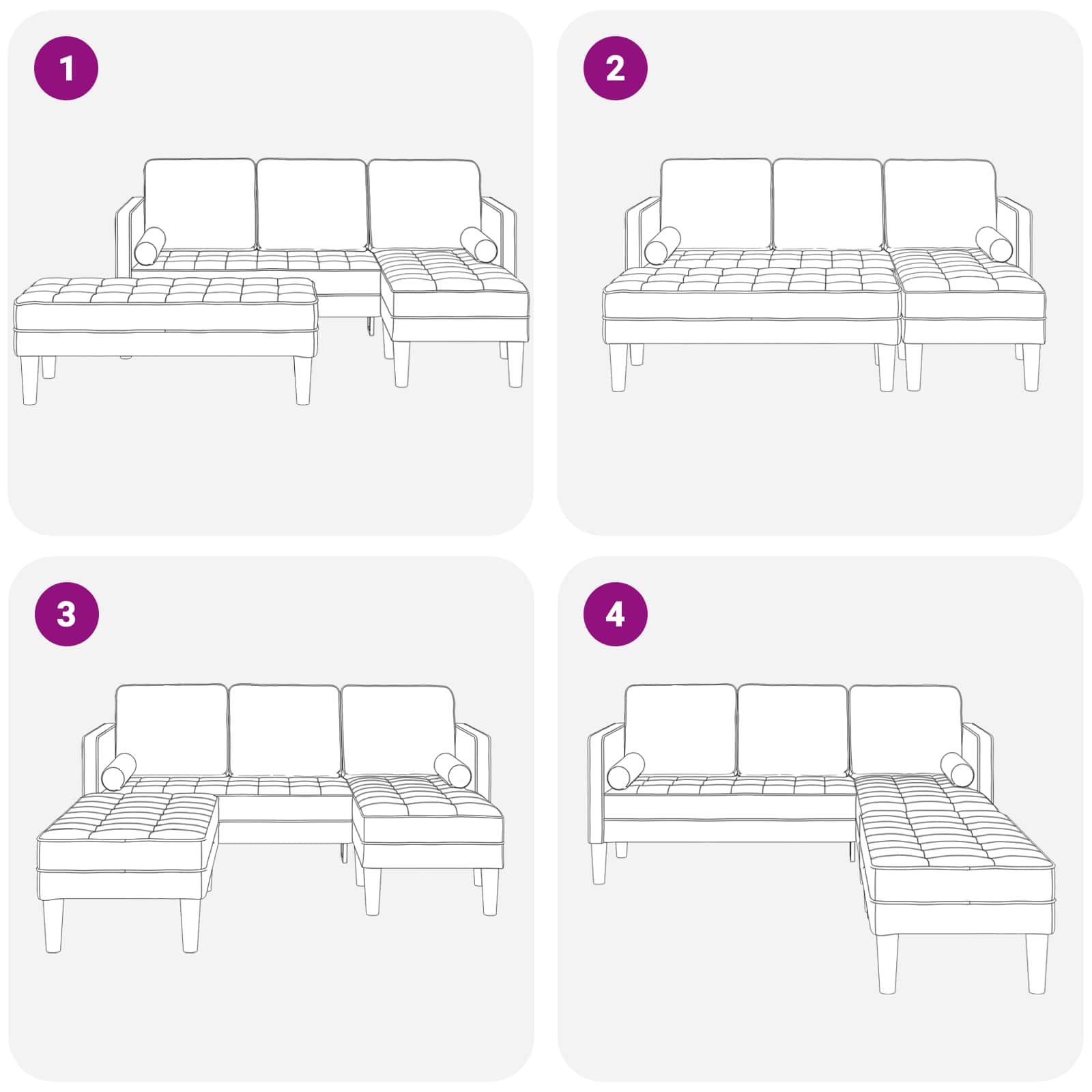 Set sofe s jastukom 2 pcs Krema Poliester