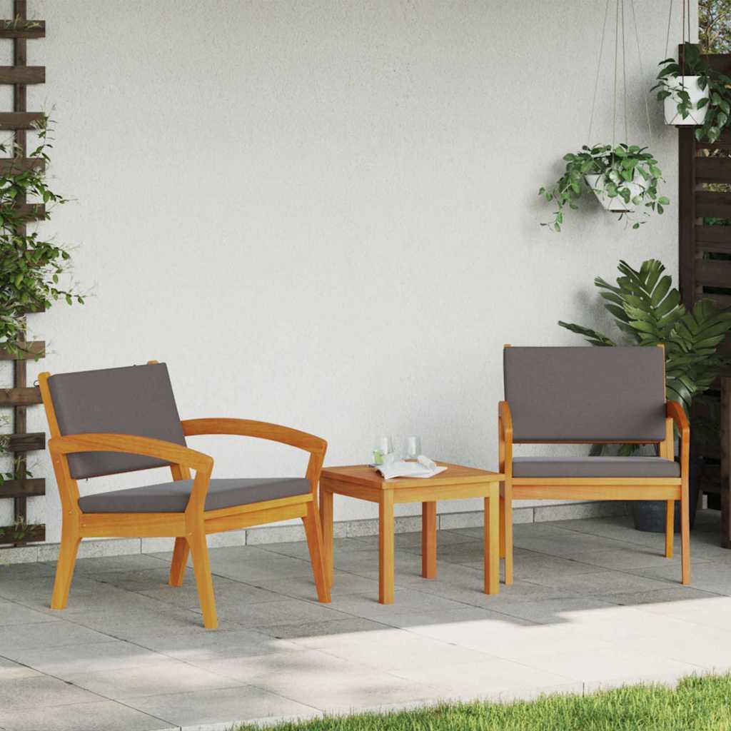 Bistro set s jastukom 3 pcs Smeđa Poliester