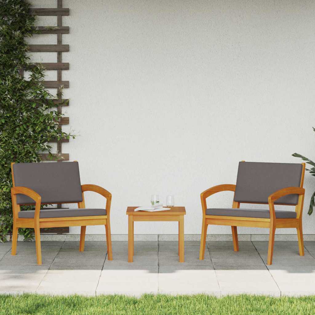 Bistro set s jastukom 3 pcs Smeđa Poliester