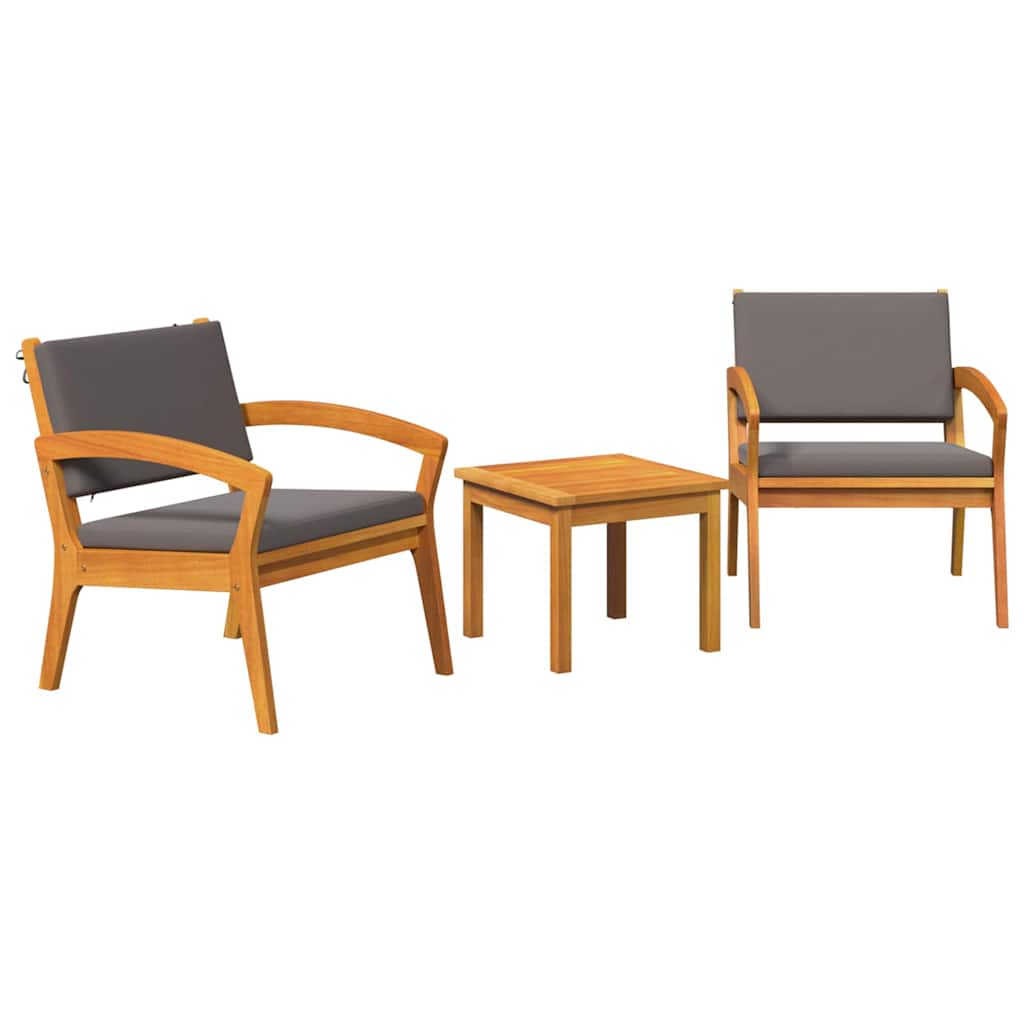 Bistro set s jastukom 3 pcs Smeđa Poliester