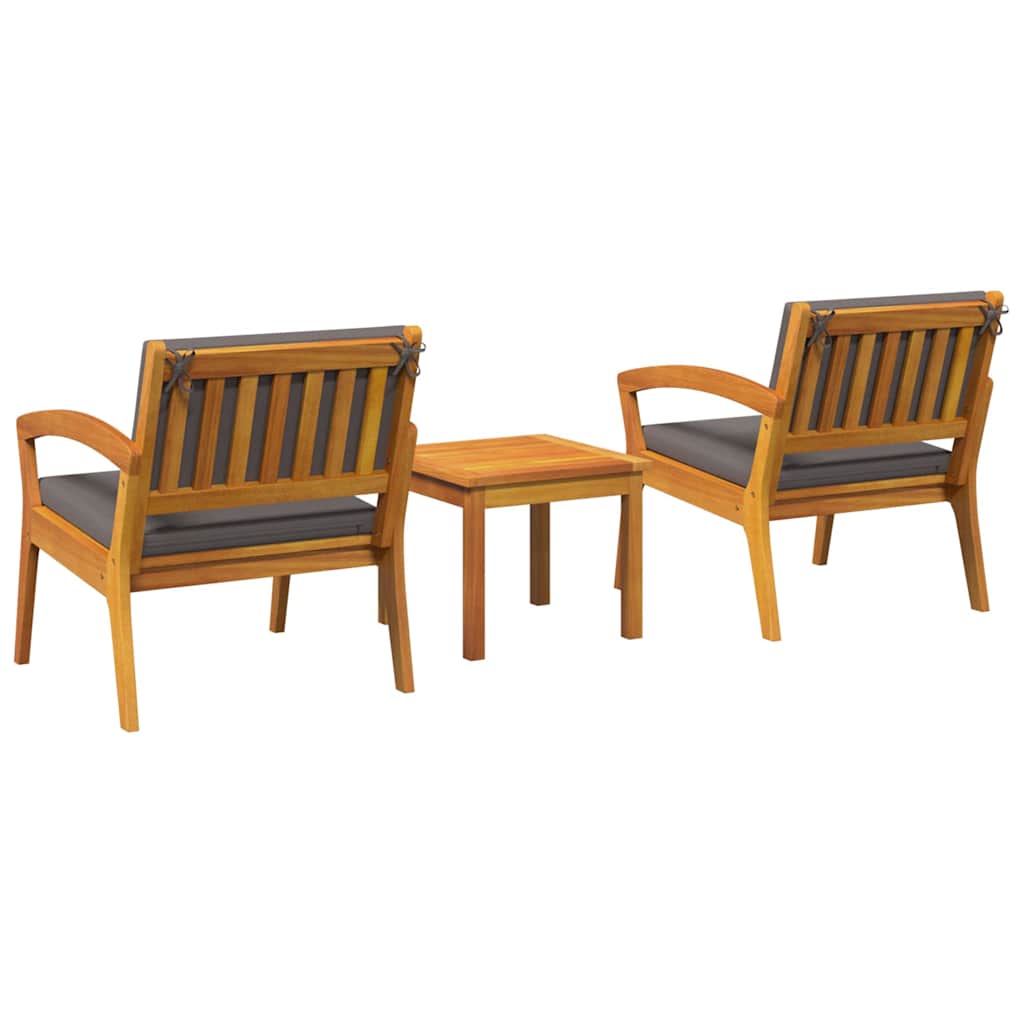 Bistro set s jastukom 3 pcs Smeđa Poliester