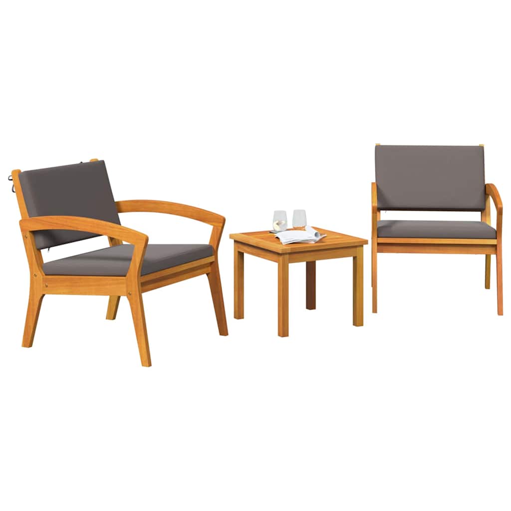 Bistro set s jastukom 3 pcs Smeđa Poliester