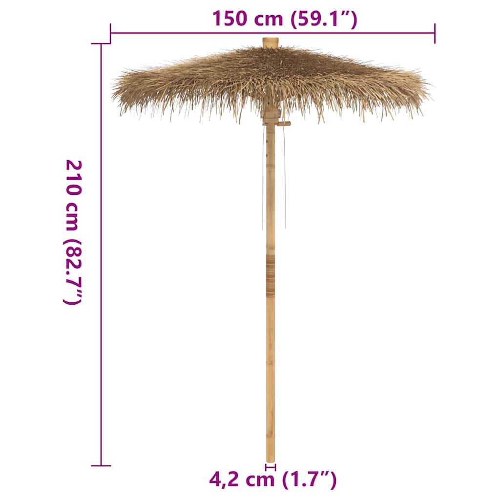 Tiki suncobran s baldahinom od lista banane 150 cm bambus