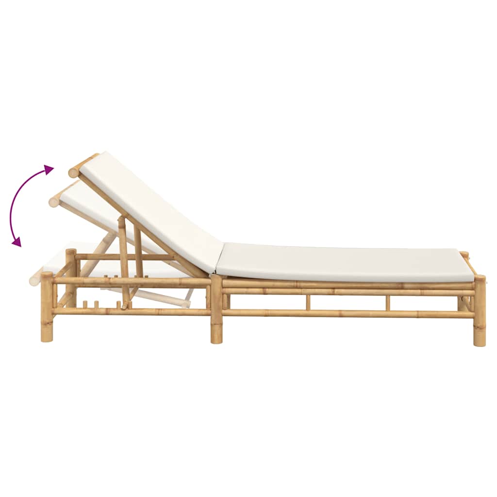 Ležaljka s jastucima 55x199x30 cm Bambus