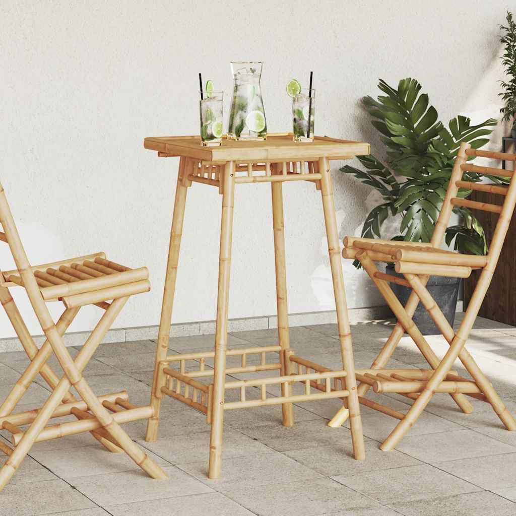 Vanjski barski stol kvadratni 55x55x100 cm bambus