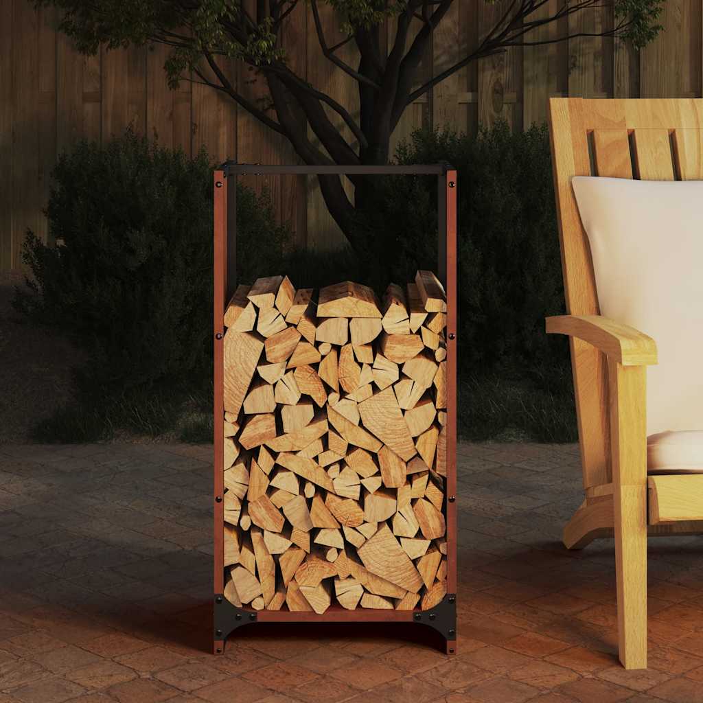 Stalak za drva za ogrjev 40x30x80 cm pohabani čelik Srebrna