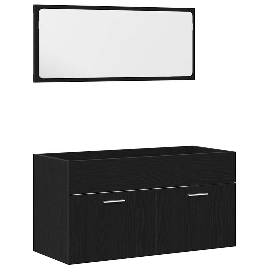 Set namještaja za kupaonicu 2 kom. Crni hrast 90 x 38,5 x 46 cm