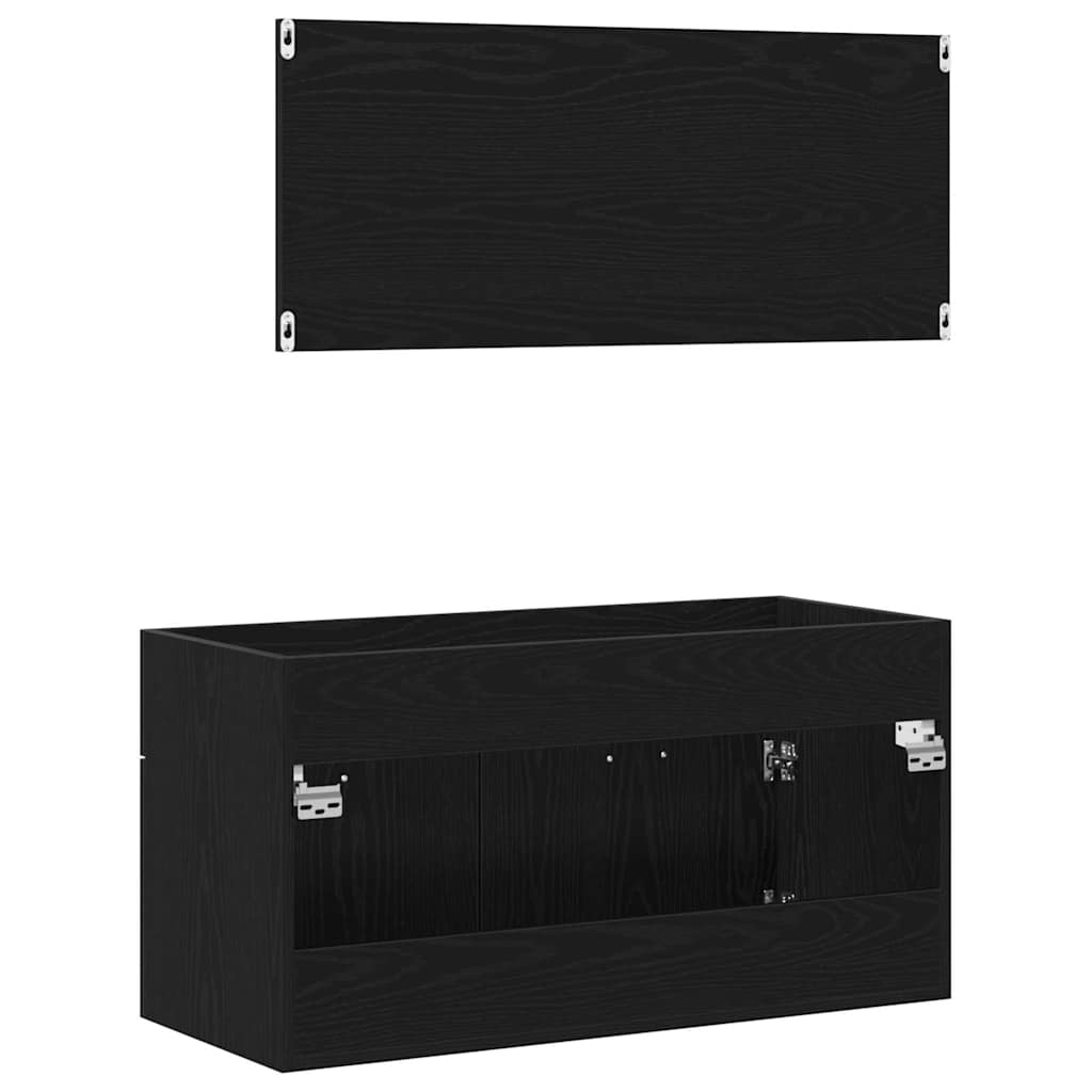 Set namještaja za kupaonicu 2 kom. Crni hrast 90 x 38,5 x 46 cm
