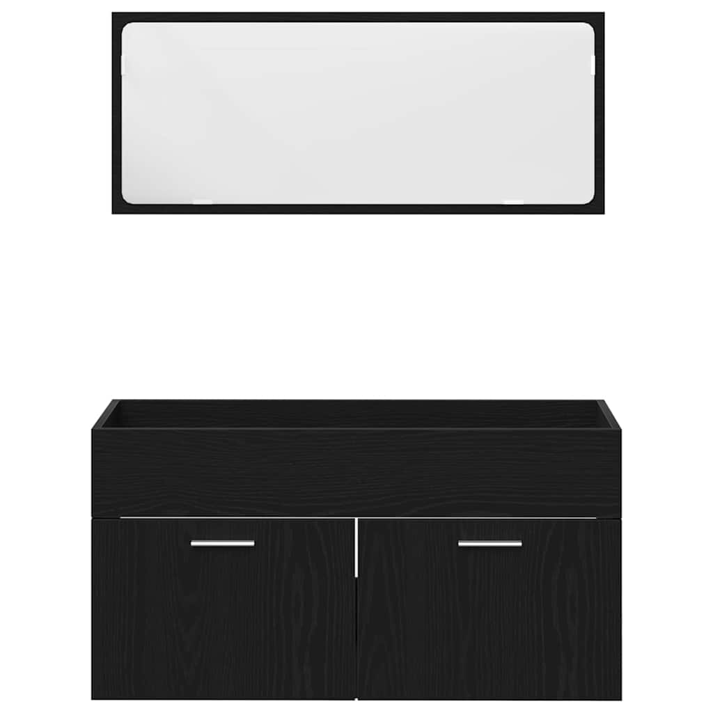 Set namještaja za kupaonicu 2 kom. Crni hrast 90 x 38,5 x 46 cm