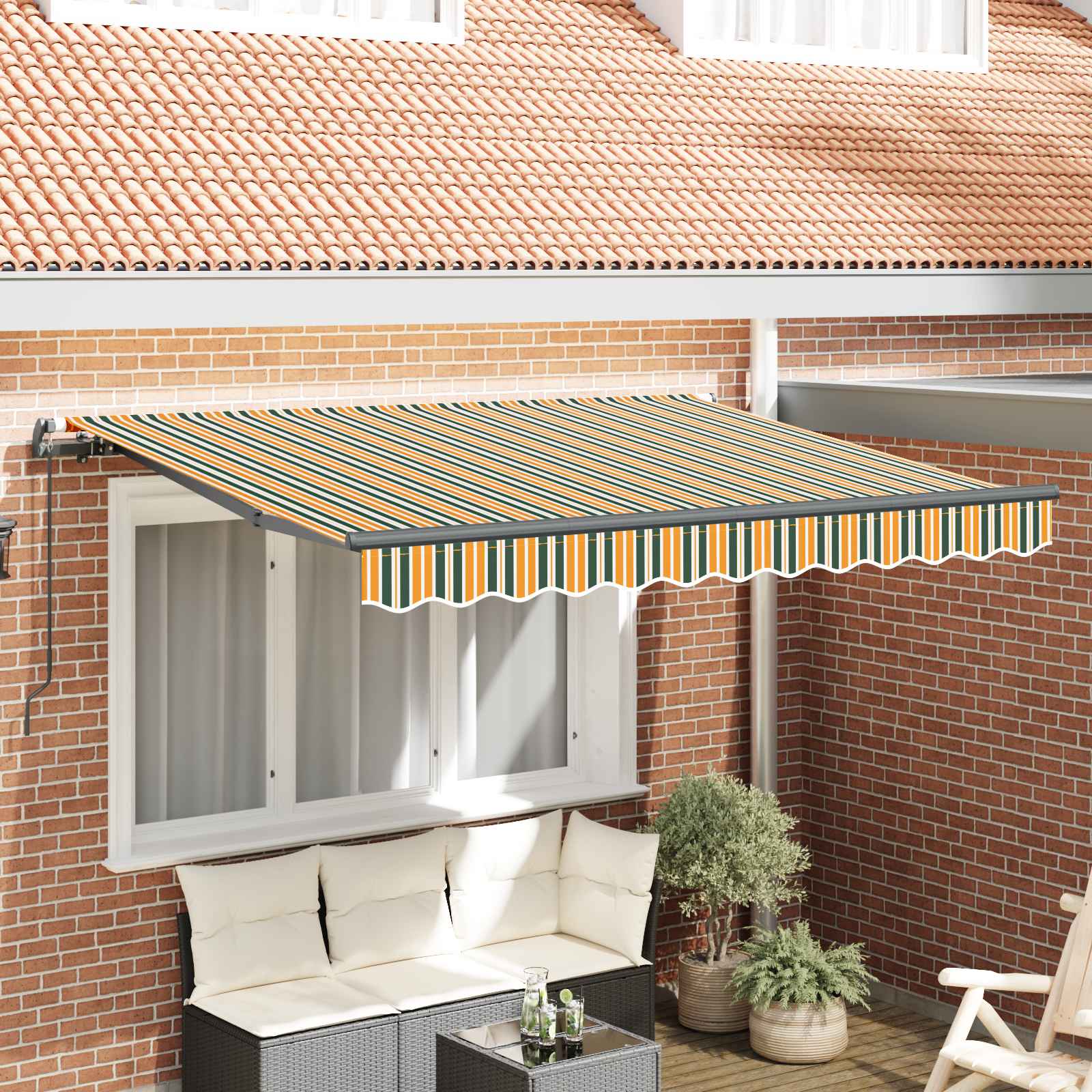 Skrovita tenda Zelena 250 x 200 cm tkanina