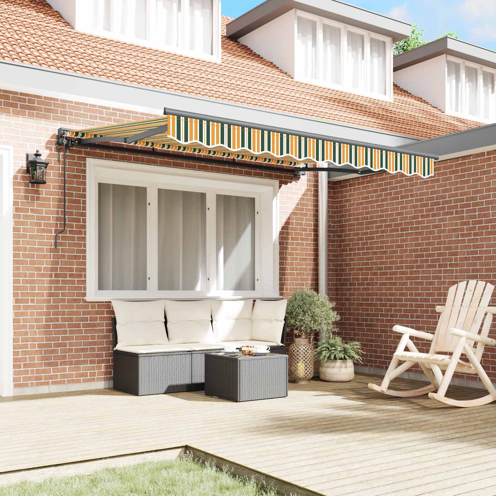 Skrovita tenda Zelena 250 x 200 cm tkanina