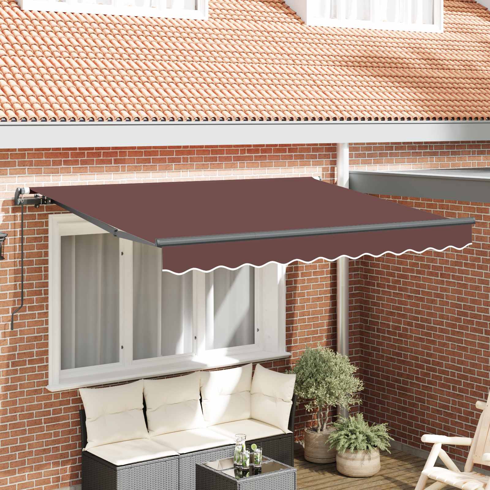 Skrovita tenda Smeđa 300 x 200 cm tkanina