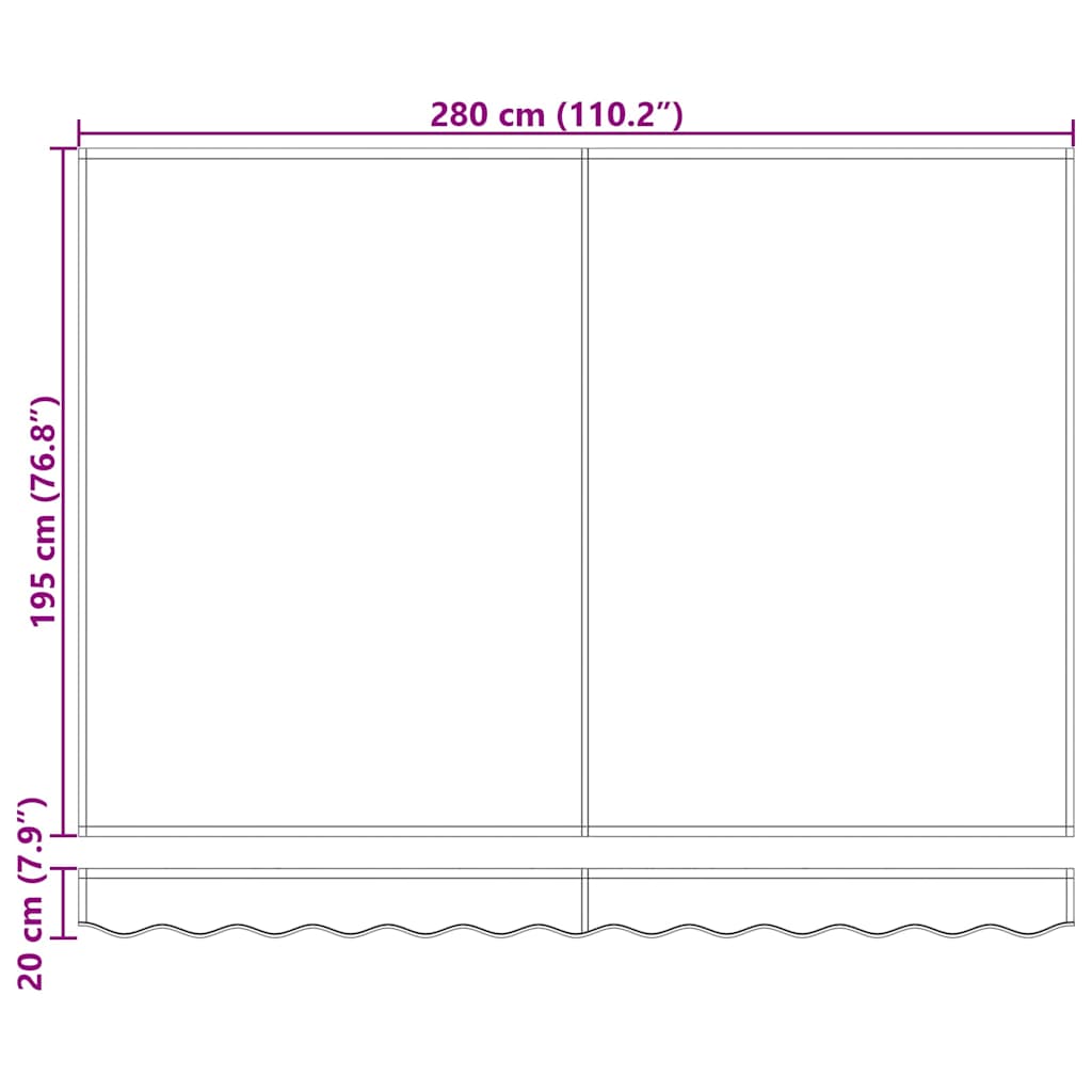 Okvir tende Šareni 300 x 200 cm Poliester s PU premazom