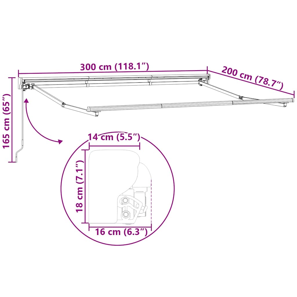 Okvir tende Šareni 300 x 200 cm Poliester s PU premazom