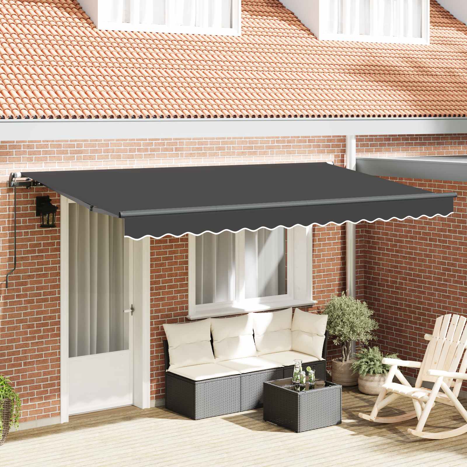 Skrovita tenda Antracit 400 x 200 cm tkanina