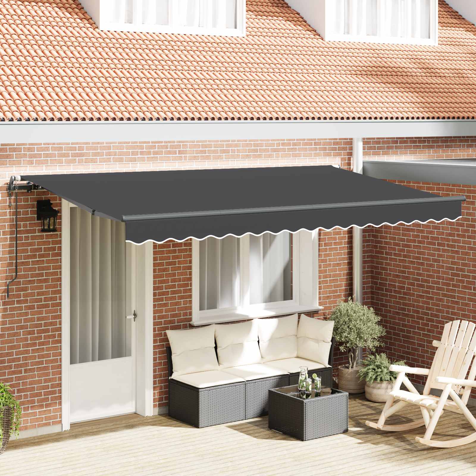 Skrovita tenda Antracit 400 x 200 cm tkanina