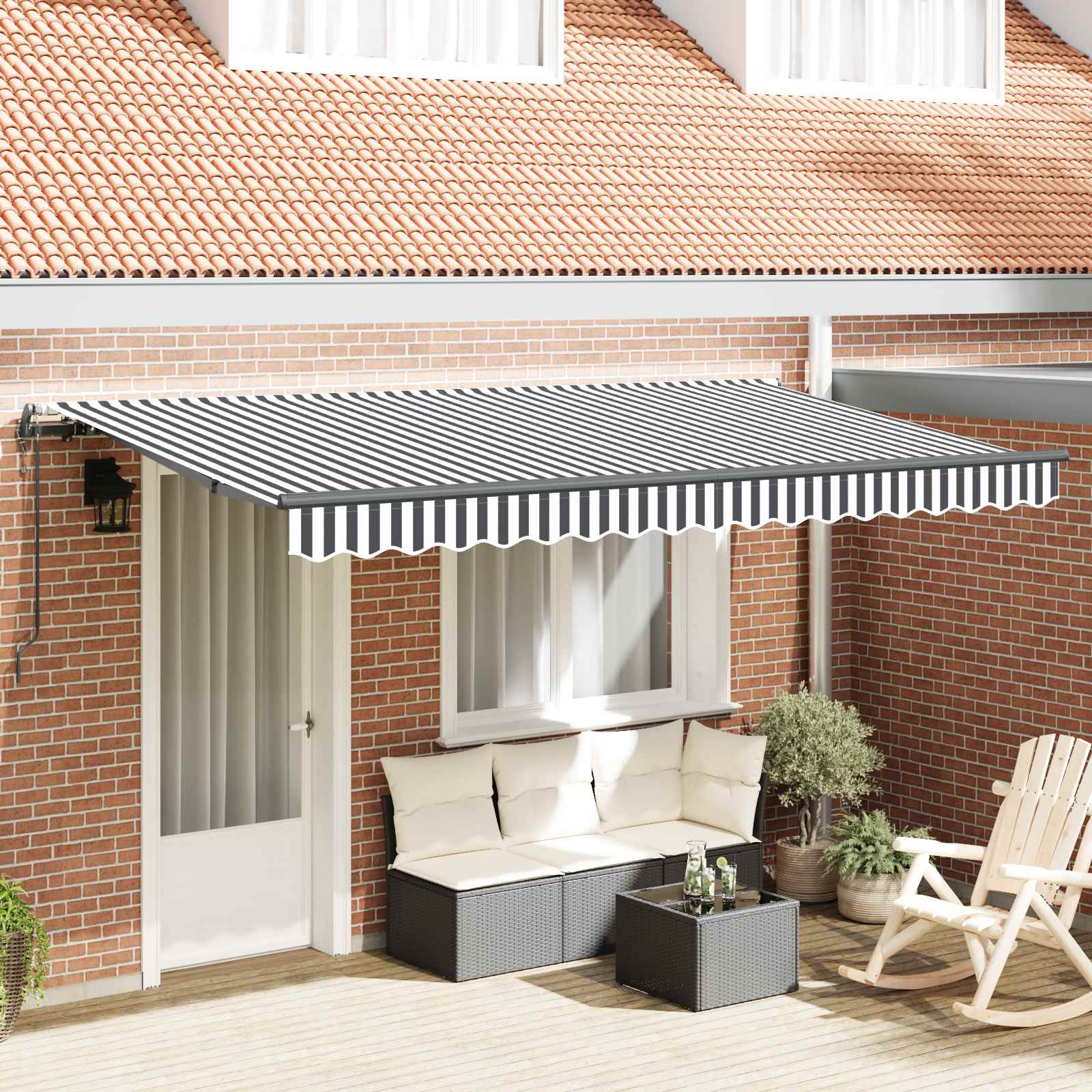 Skrovita tenda Antracit 400 x 200 cm tkanina