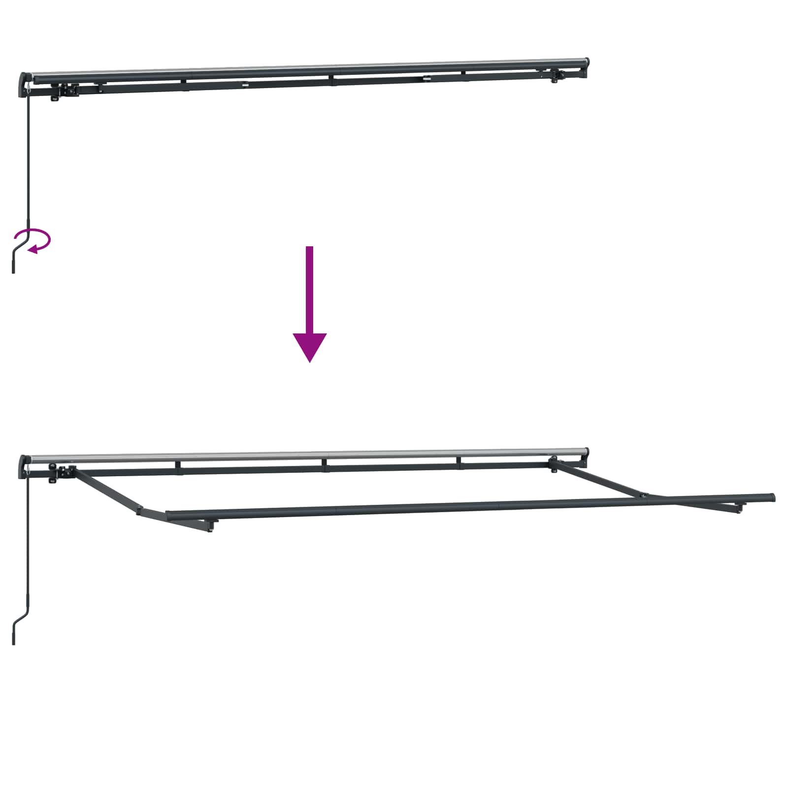 Skrovita tenda Zelena 400 x 200 cm tkanina