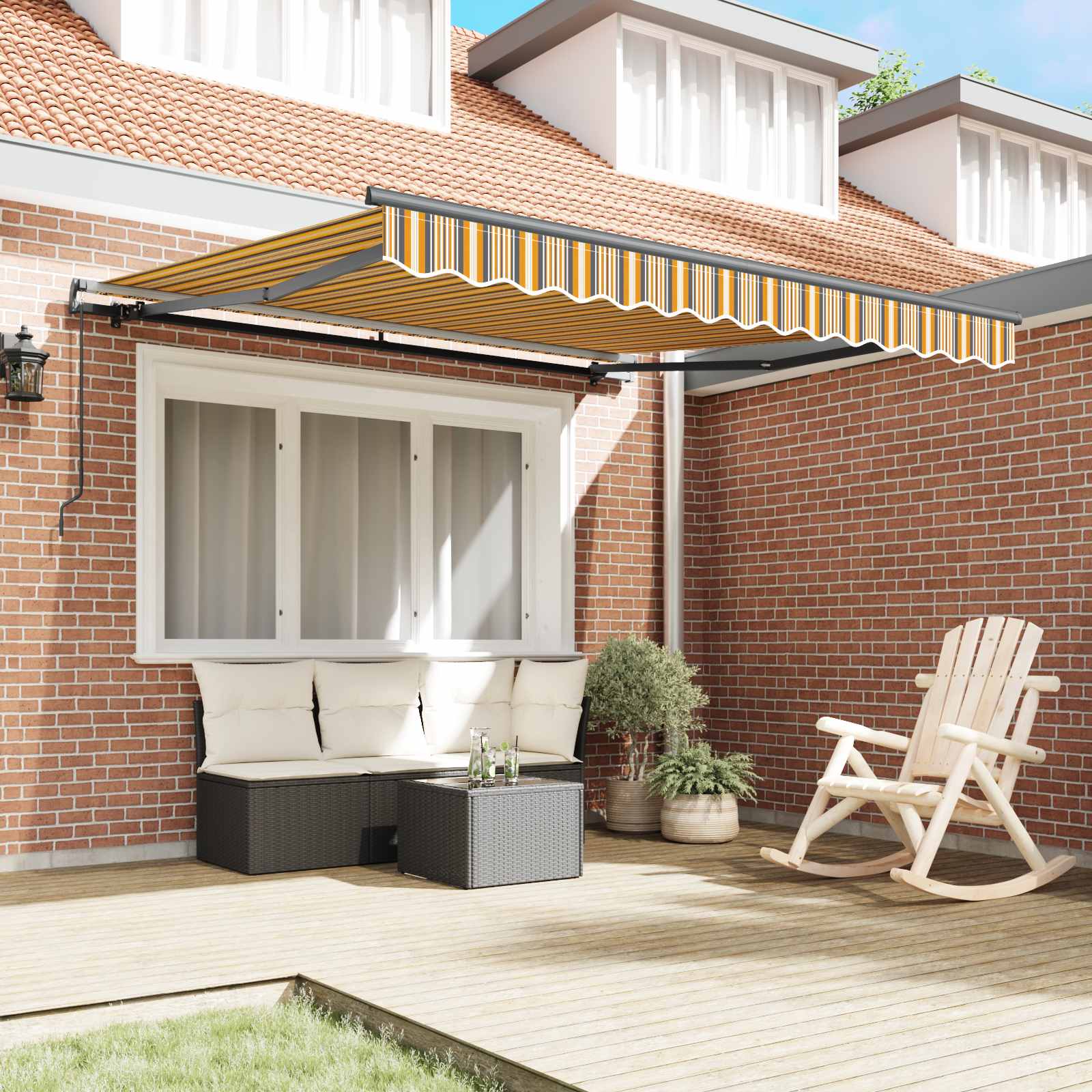 Povlačivi tende Šareni 300 x 250 cm Poliester i aluminij