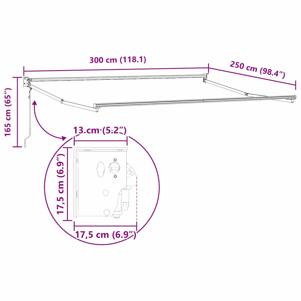 Nadstrešnica Bež 300 x 250 x 165 cm Poliester i metal