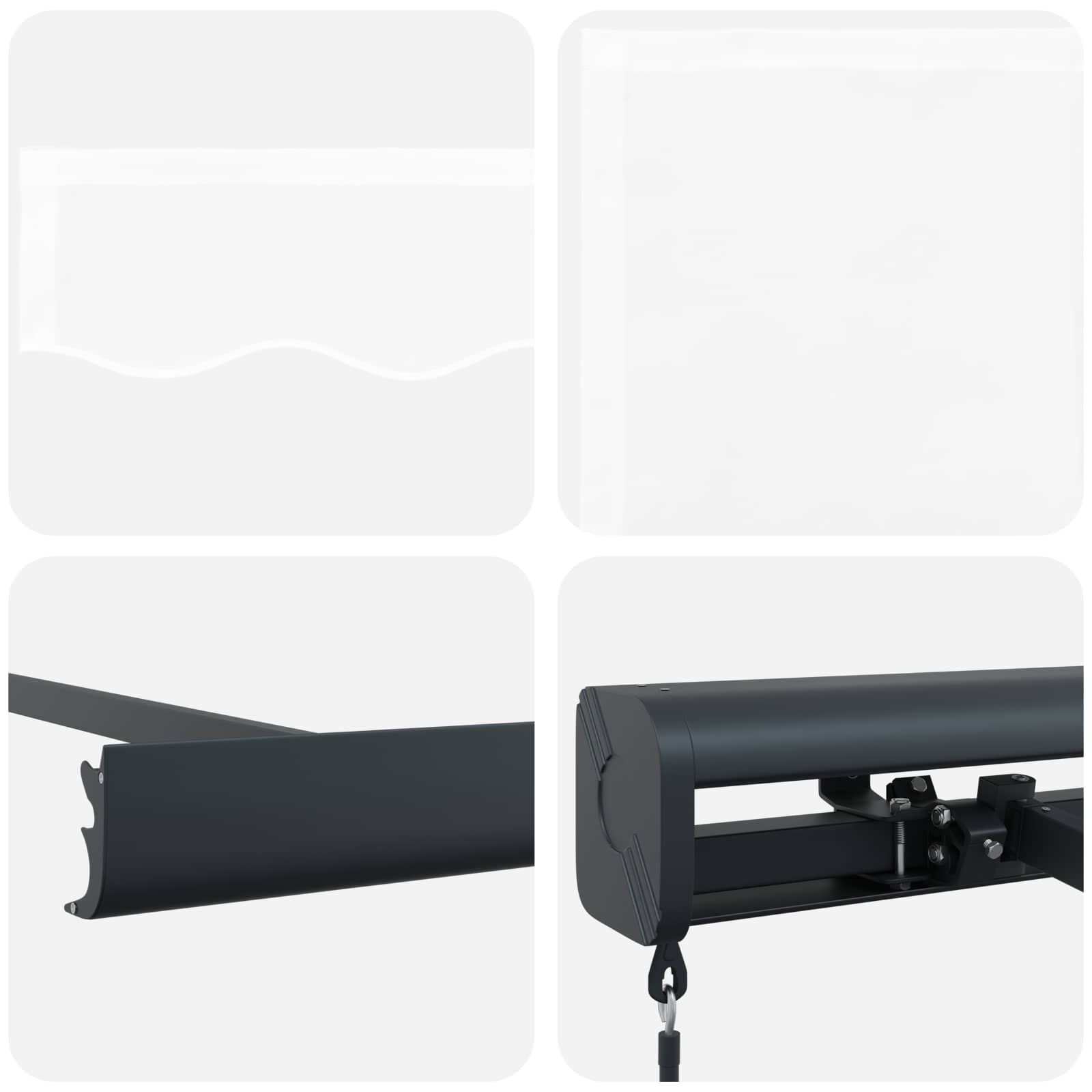 Povlačivi tende Bijela 300 x 250 cm Platno i Aluminij