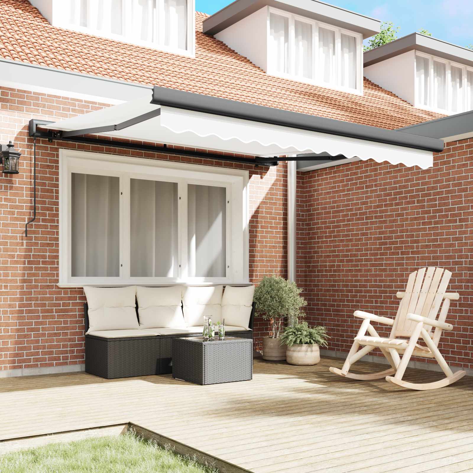 Povlačivi tende Bijela 300 x 250 cm Platno i Aluminij