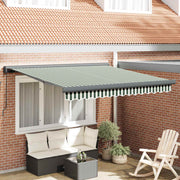 Povlačivi tende Zelena i bijela 300 x 250 cm Platno i Aluminij