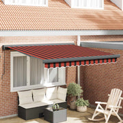 Povlačivi tende Crvena i Crna 350 x 250 cm Platno i Aluminij