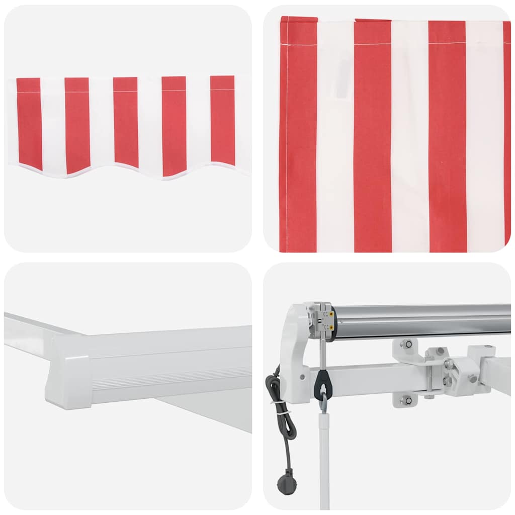 Povlačivi tende Crvena i bijela 350 x 250 cm Tkanina i Aluminij