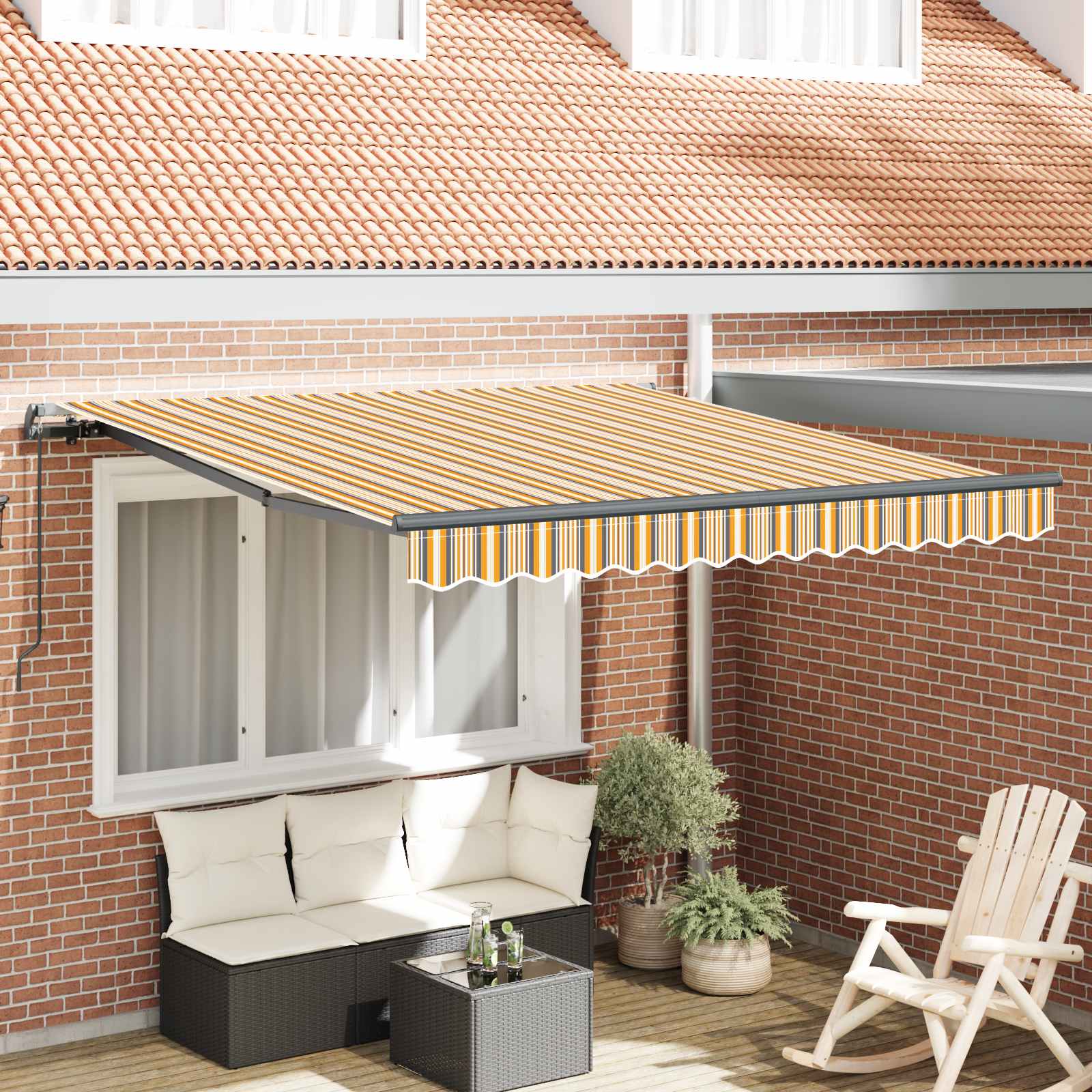 Povlačivi tende Šareni 350 x 250 cm Poliester i aluminij