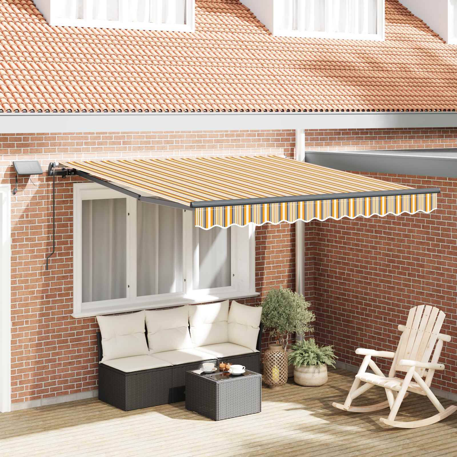 Povlačivi tende Šareni 350 x 250 cm Tkanina i Aluminij