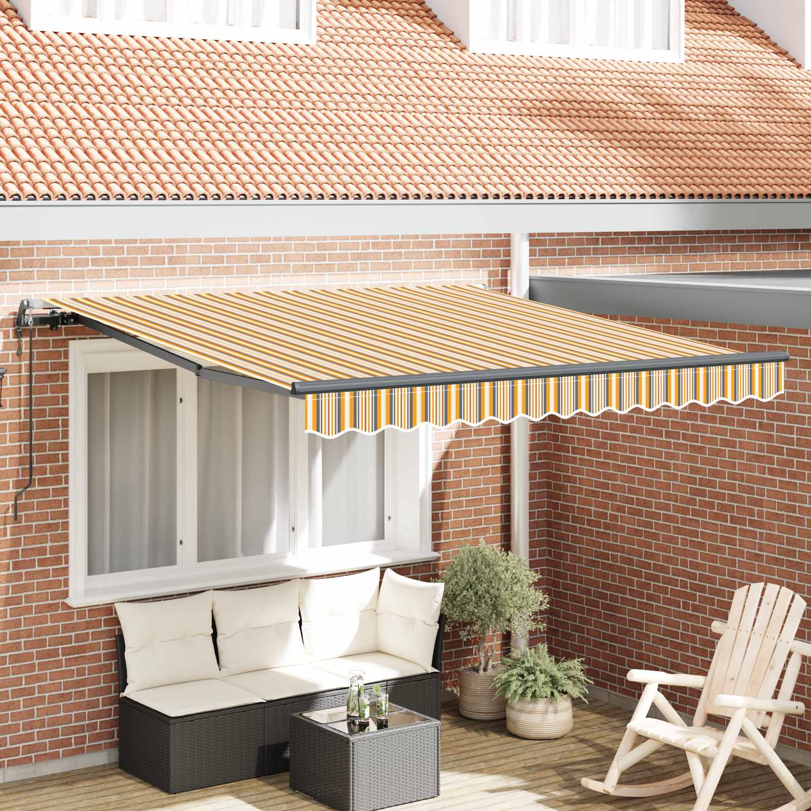 Povlačivi tende Šareni 350 x 250 cm Tkanina i Aluminij