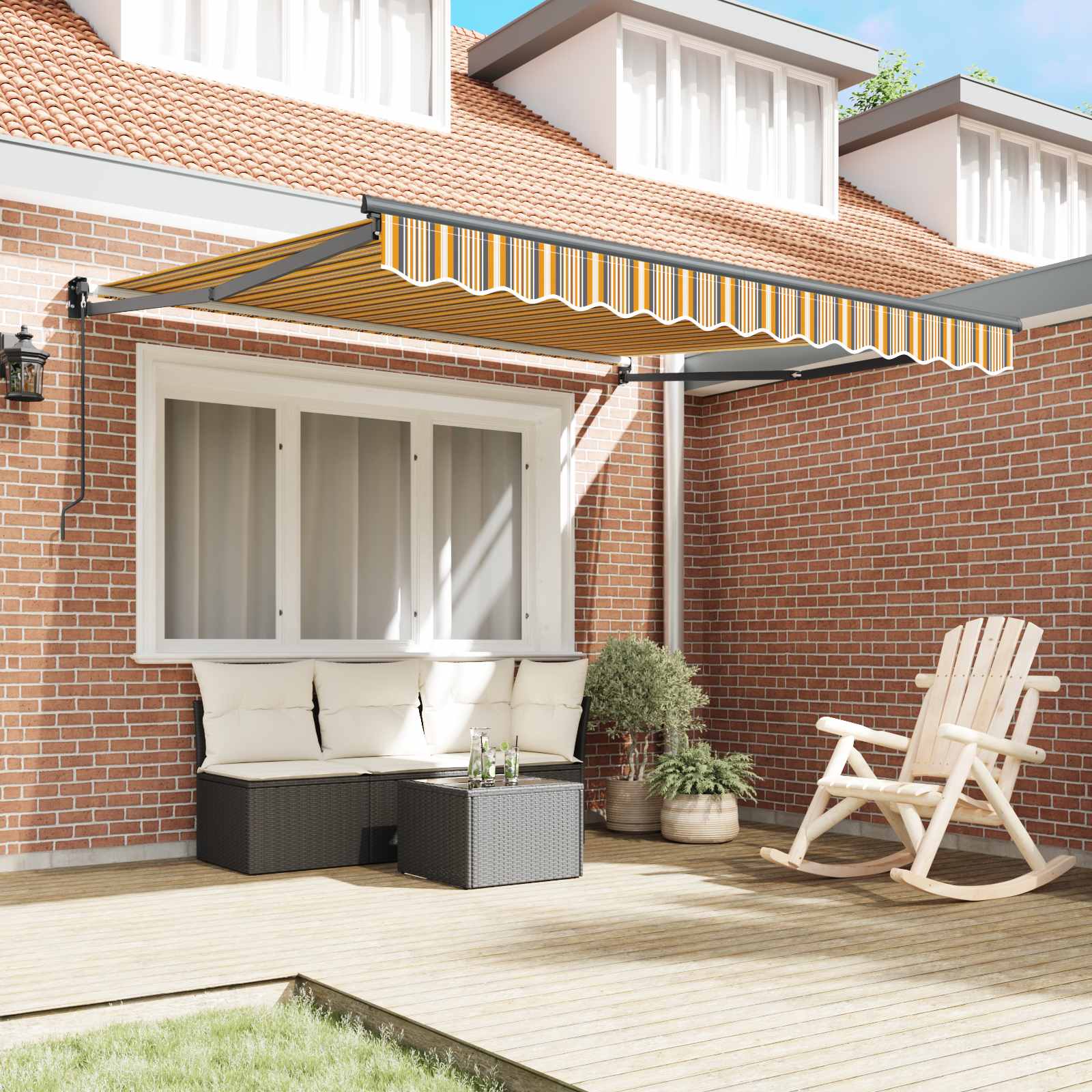 Povlačivi tende Šareni 350 x 250 cm 100% Poliester i Aluminij