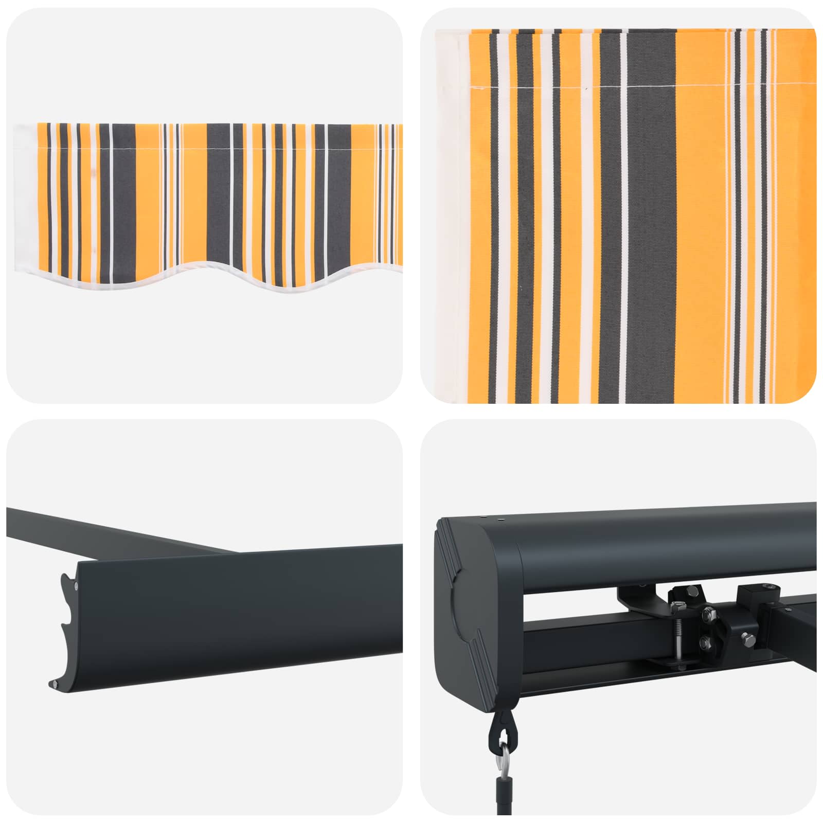 Povlačivi tende Šareni 350 x 250 cm Platno i Aluminij