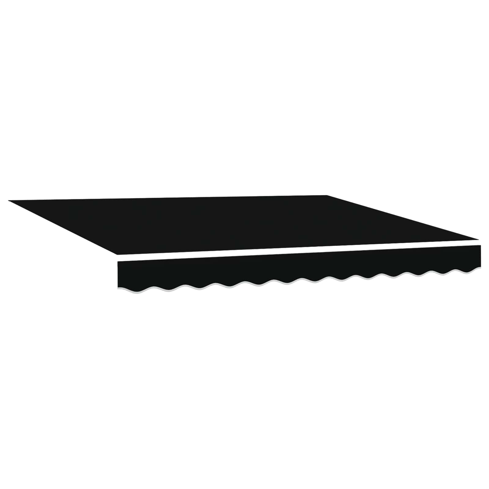 Povlačivi tende Crna 350 x 250 cm Platno i Aluminij
