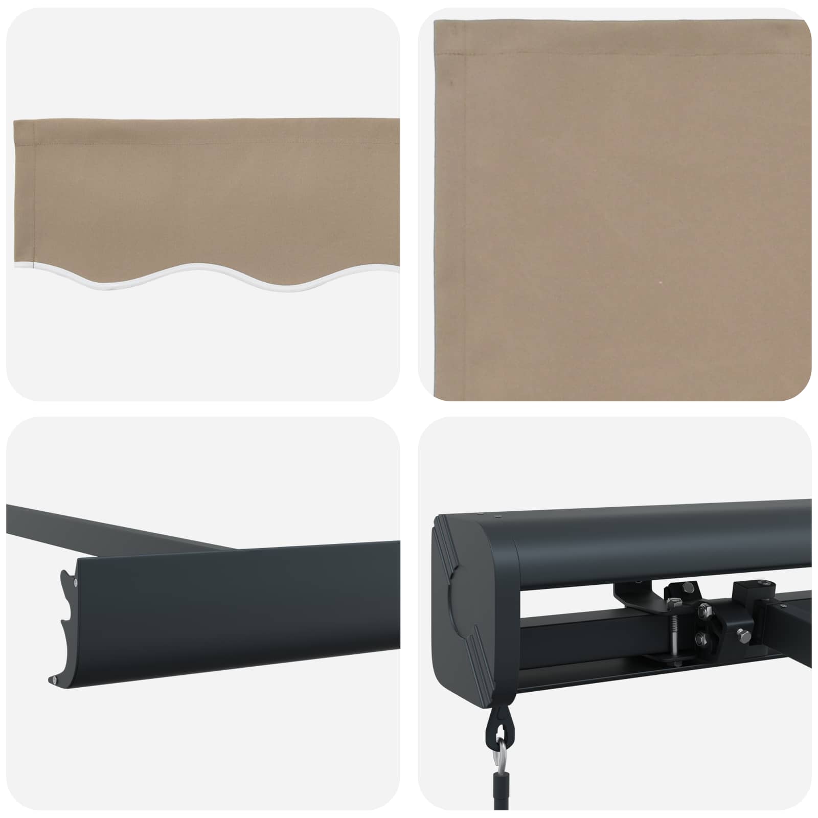 Povlačivi tende Bež 350 x 250 cm Platno i Aluminij