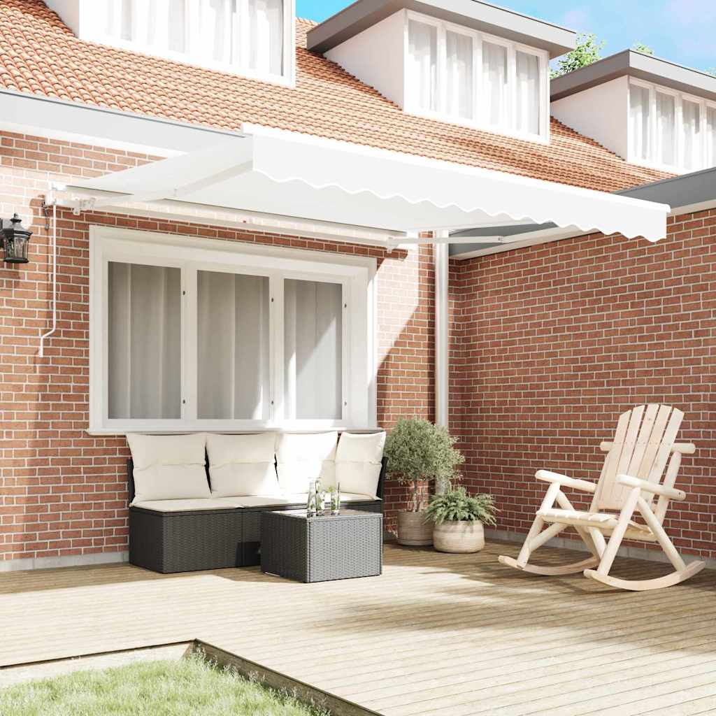 Povlačivi tende Bijela 350 x 250 cm Tkanina i Aluminij