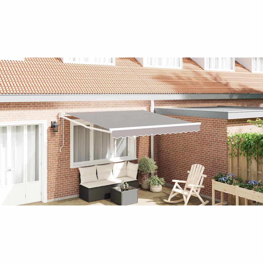 Nadstrešnica Svjetlosiva 350 x 250 cm Poliester i metal