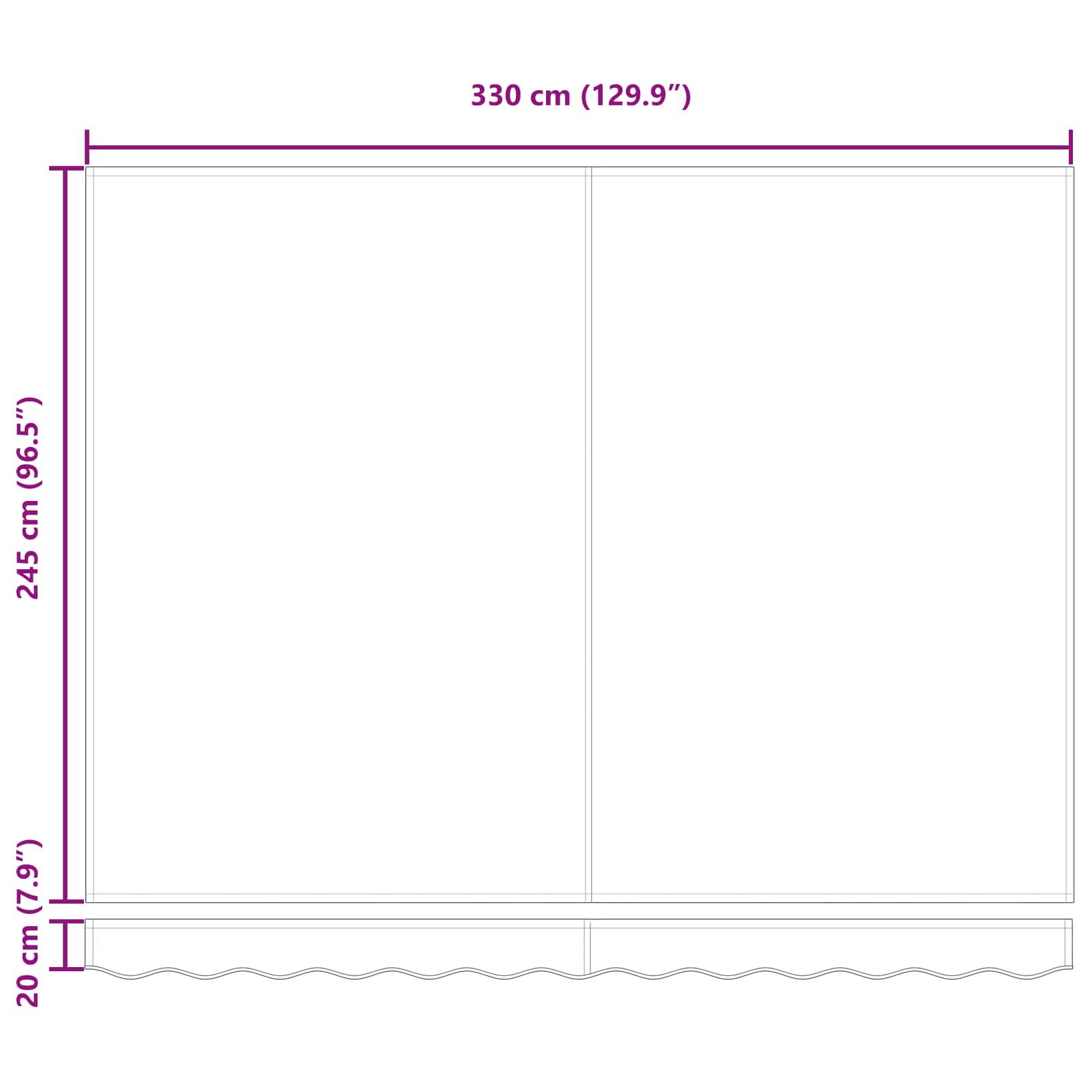 Povlačivi tende Svjetlosiva 350 x 250 cm