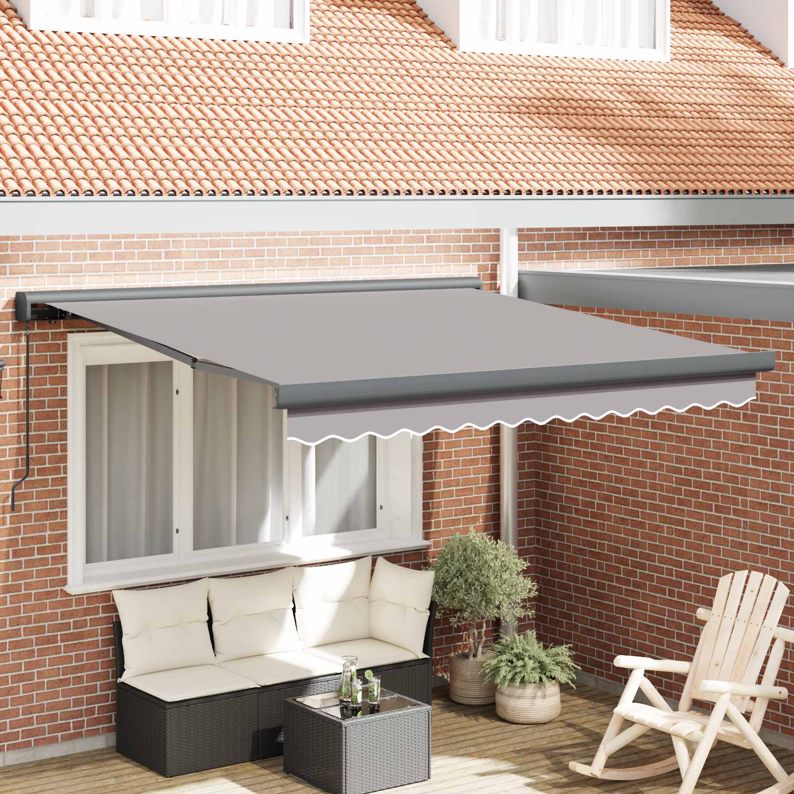 Povlačivi tende Svjetlosiva 350 x 250 cm Platno i Aluminij