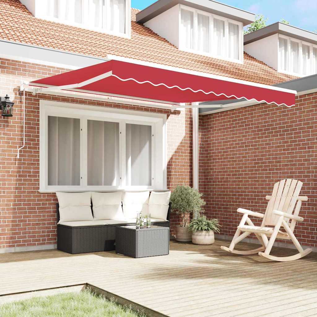 Povlačivi tende Crvena 350 x 250 cm Tkanina i Aluminij