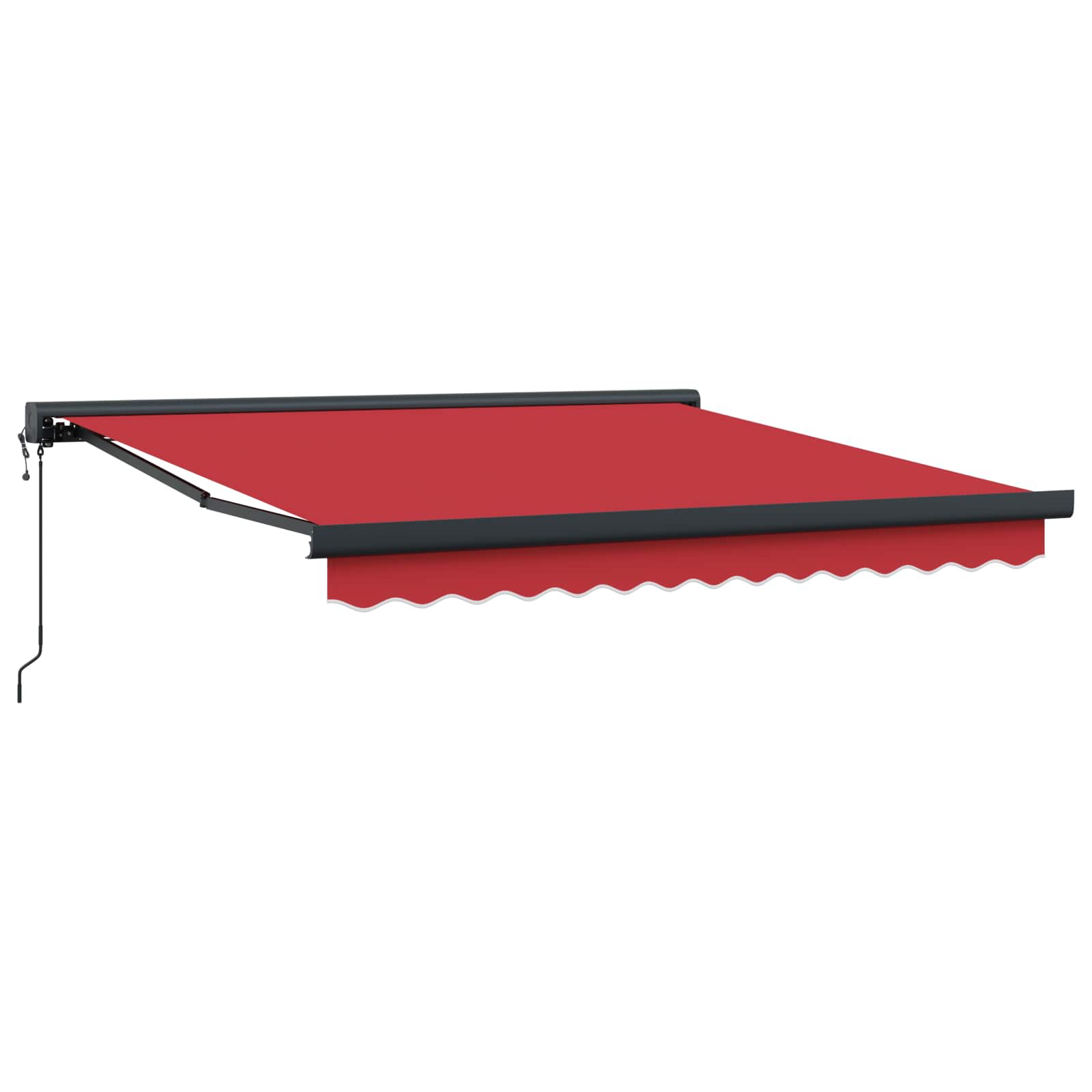Povlačivi tende Crvena 350 x 250 x 165 cm Tkanina i Metal