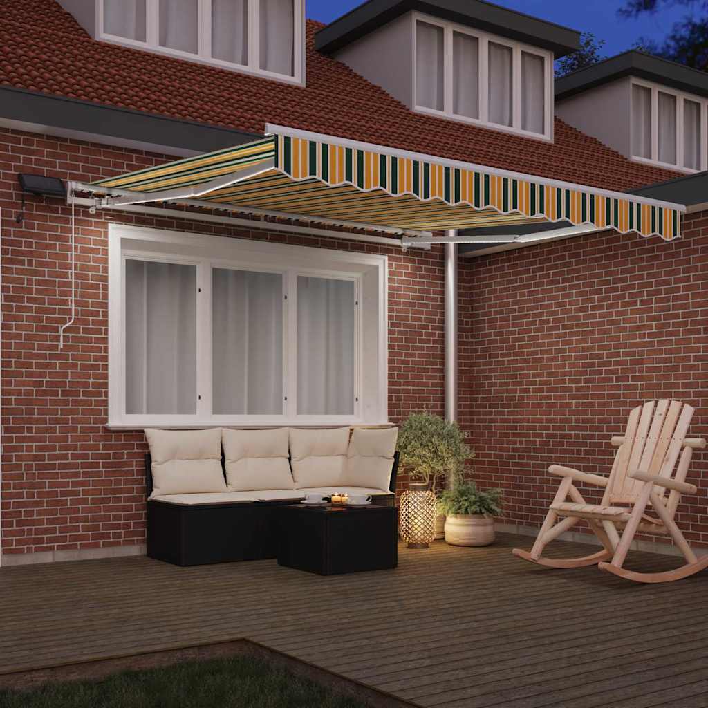 Povlačivi tende Zelena i žuta 350 x 250 cm Tkanina i Aluminij