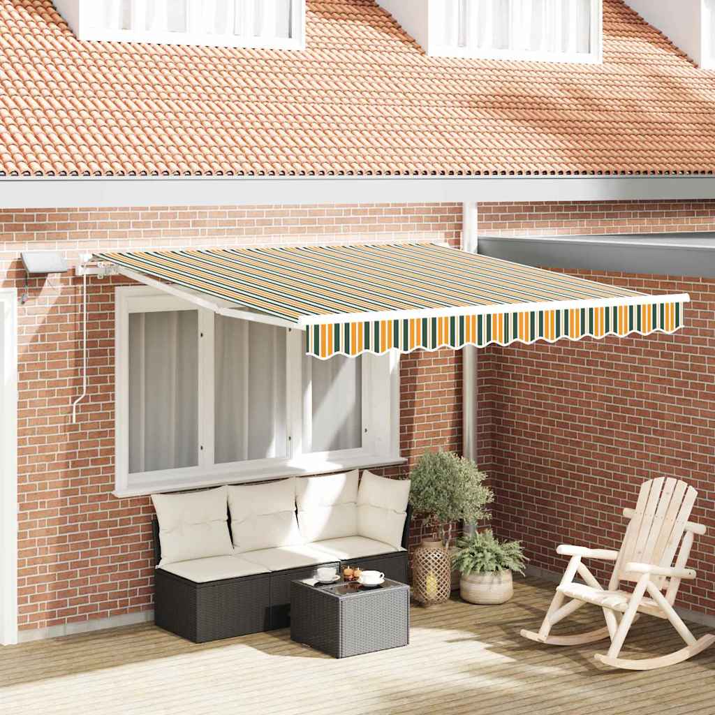 Povlačivi tende Zelena i žuta 350 x 250 cm Tkanina i Aluminij